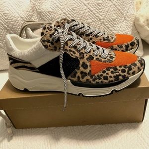 Orange and Leopard Willow Style Sneakers